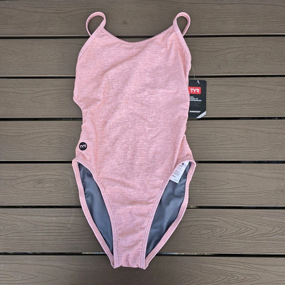 TYR Women's Durafast One Solid Peach TrinityFit  One Piece Swim Sz 28 New